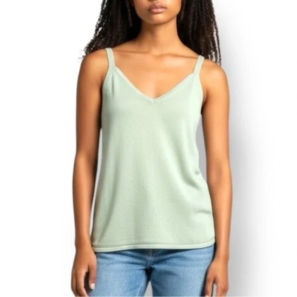 4/$20 Merona Knit Tank Top Sage Green V-Neck Camisole Lightweight XL - Picture 1 of 4